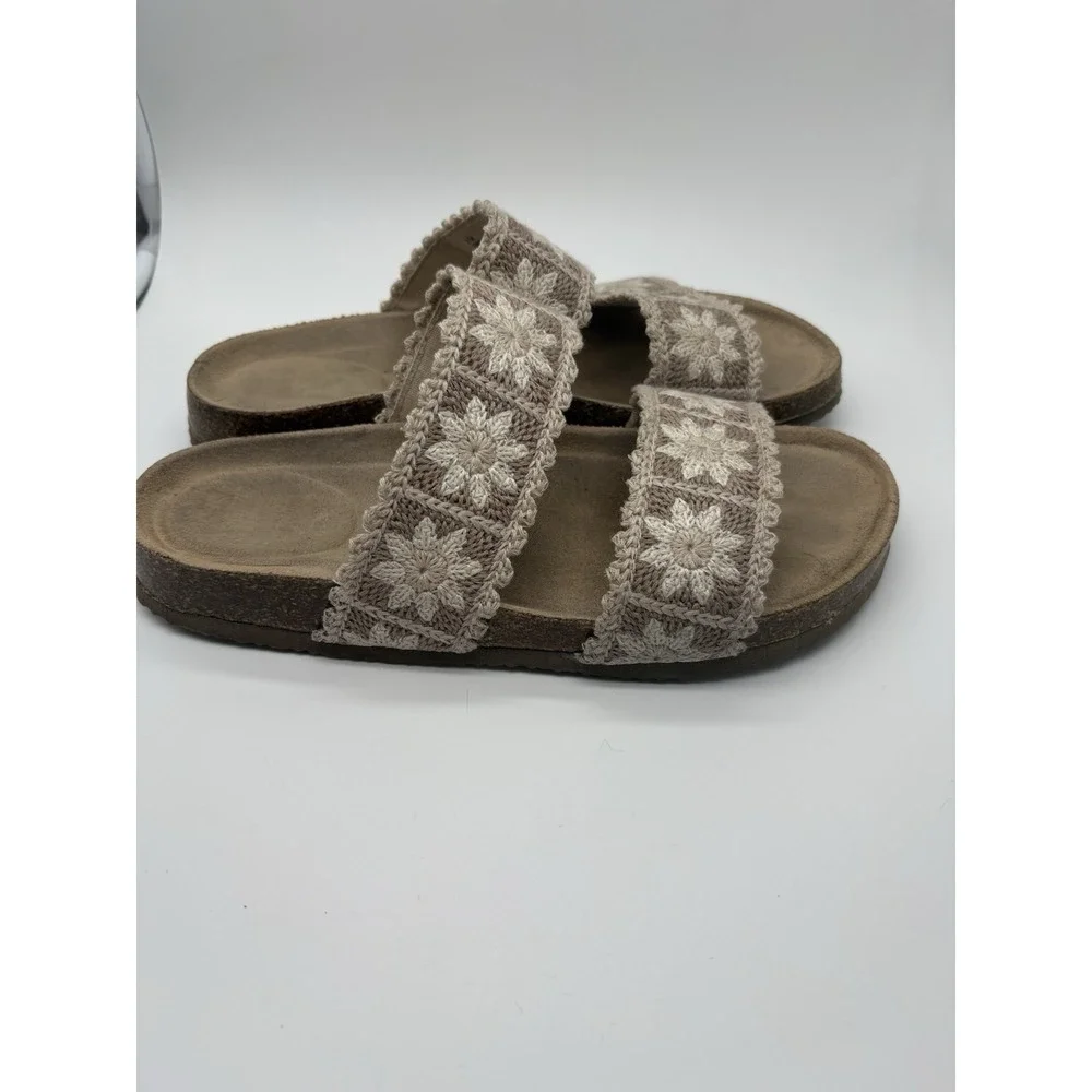 Haute Hippie Maddie Beige Crochet Sandals, 6.5